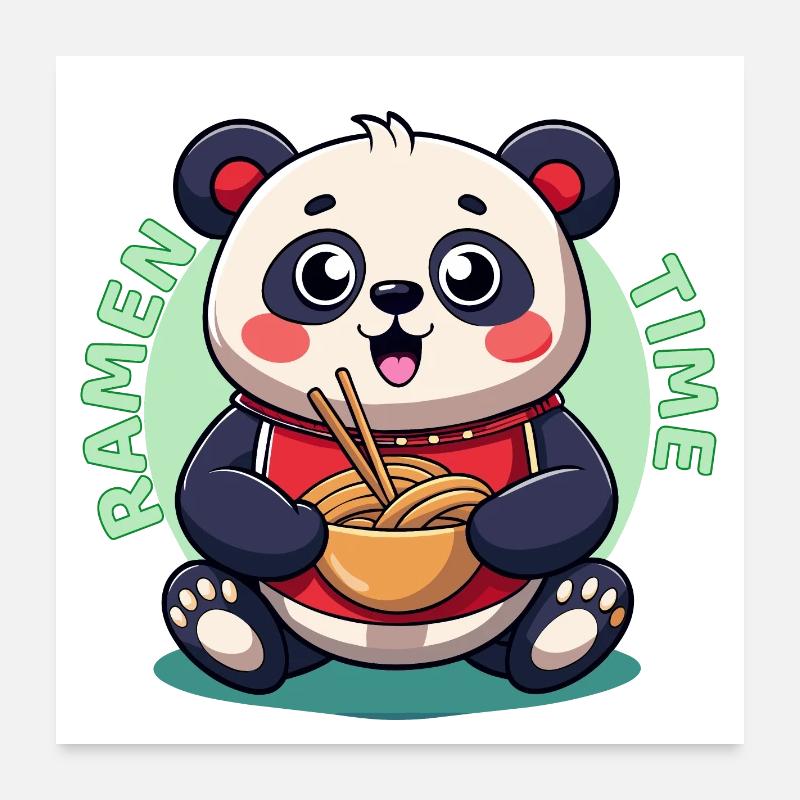 Ramen-Panda Zeit Poster 60x60 cm