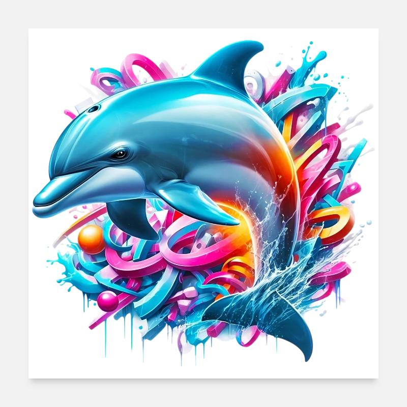 Delfin Poster 60x60 cm