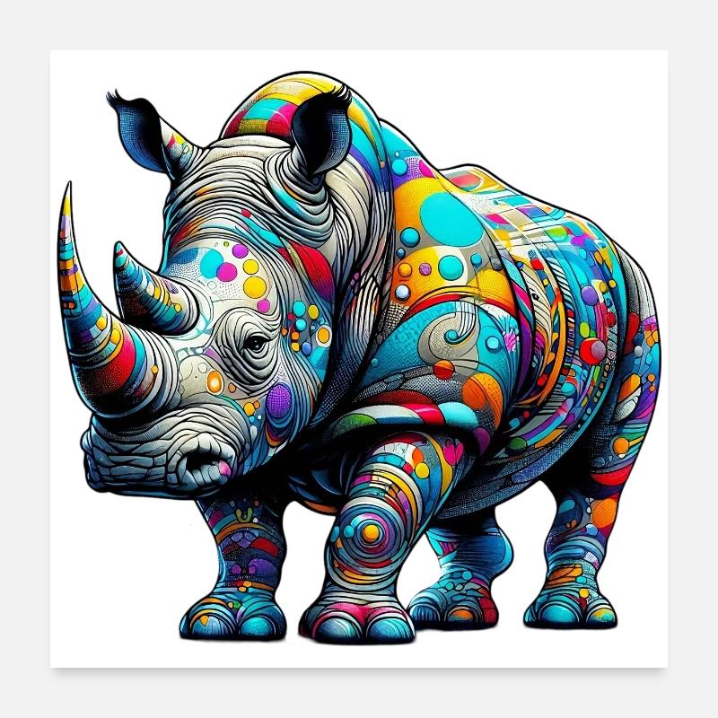 Nashorn Poster 60x60 cm