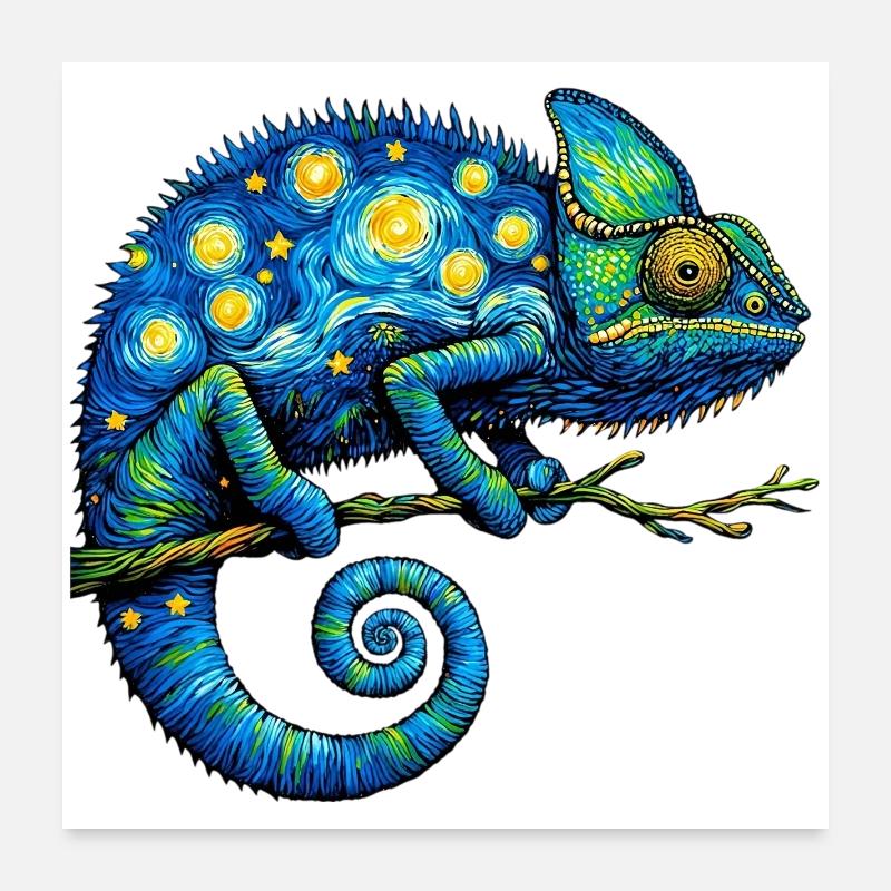 Caméléon Poster 60 x 60 cm