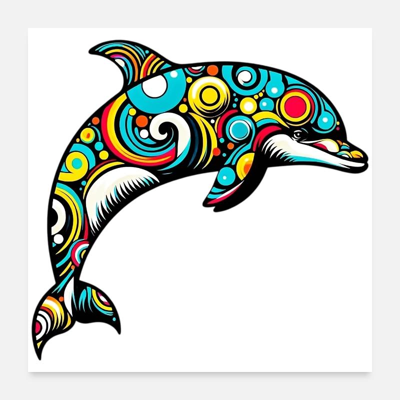 Delfin Poster 60x60 cm