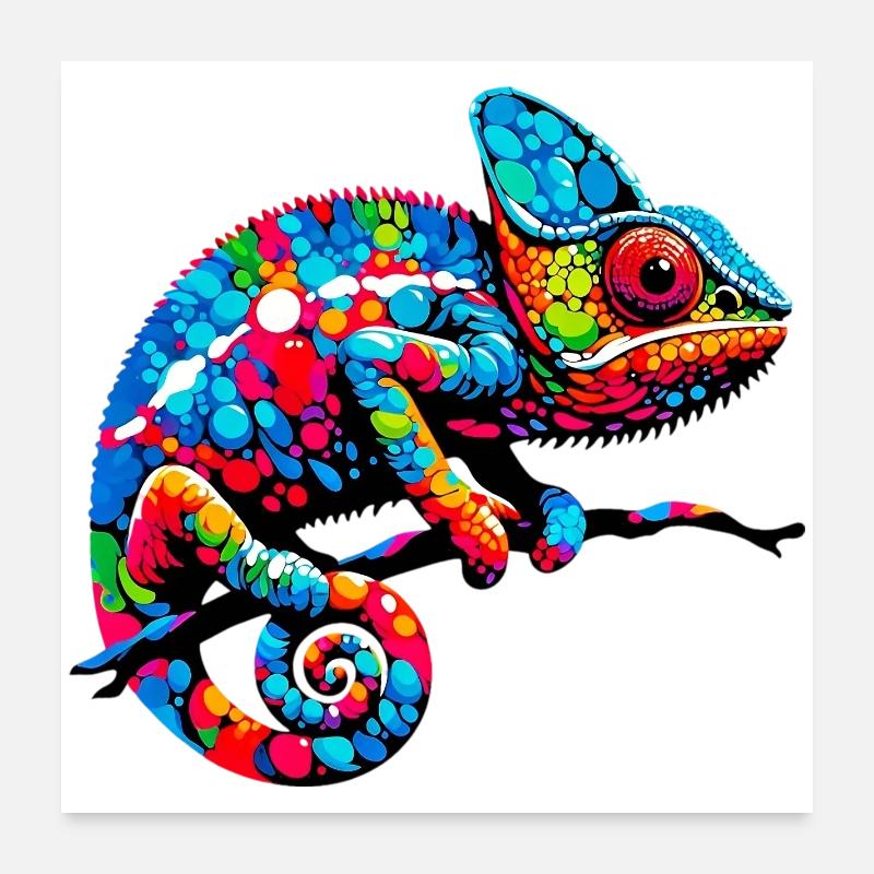 Caméléon Poster 60 x 60 cm