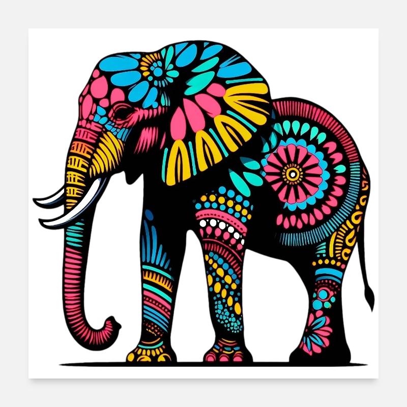 Éléphant Poster 60 x 60 cm