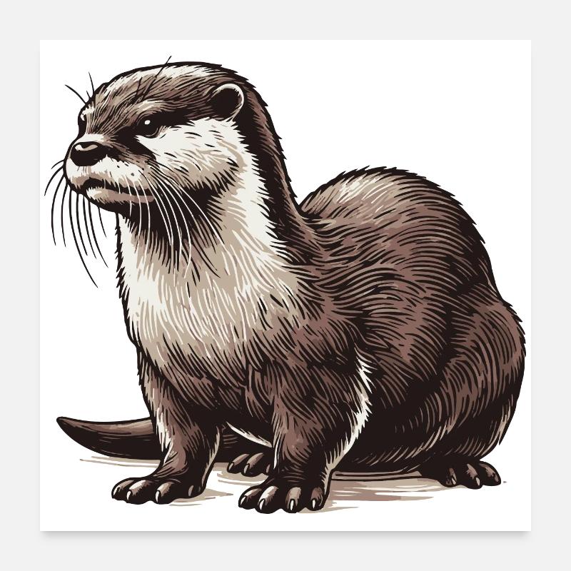 Loutre Poster 60 x 60 cm