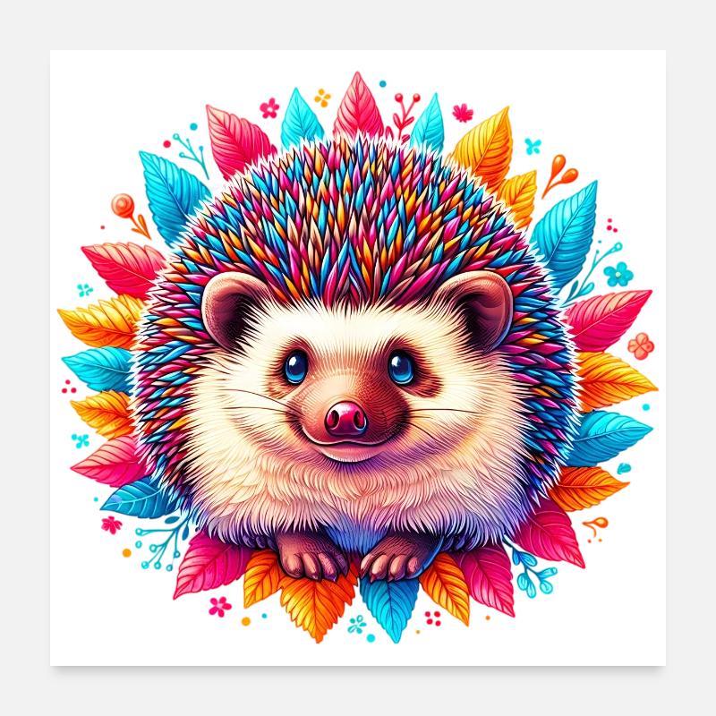 Hedgehog Poster 24" x 24" (60x60 cm)