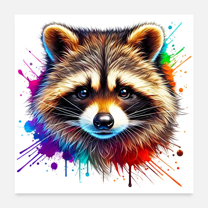 Waschbär Poster 60x60 cm