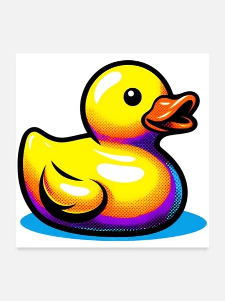 Caneton Canard Canard Canard - Poster 60 x 60 cm - blanc - Devant
