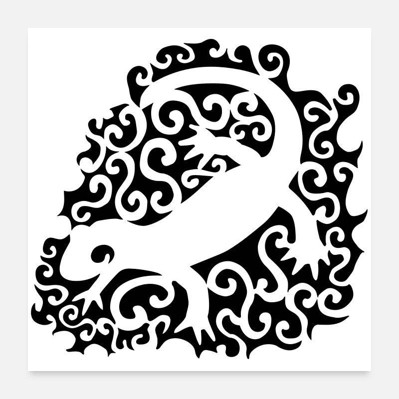 Stammes-Salamander Poster 60x60 cm