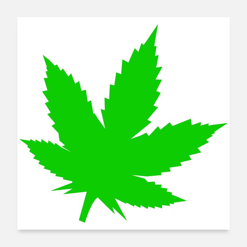Silhouette de feuille verte Poster 60 x 60 cm