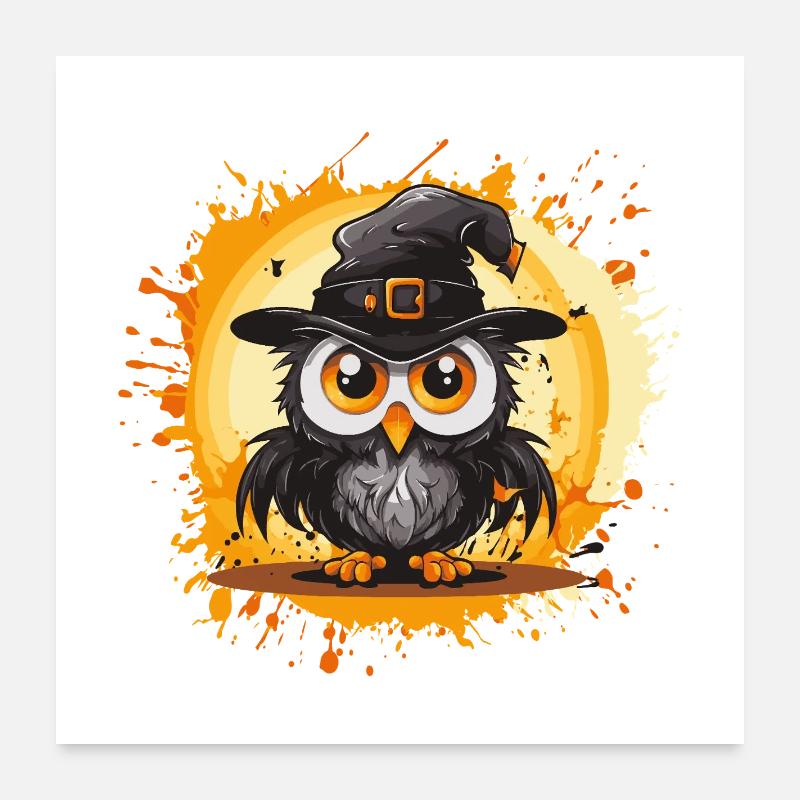 Night Owl Wizard Halloween Poster 24" x 24" (60x60 cm)