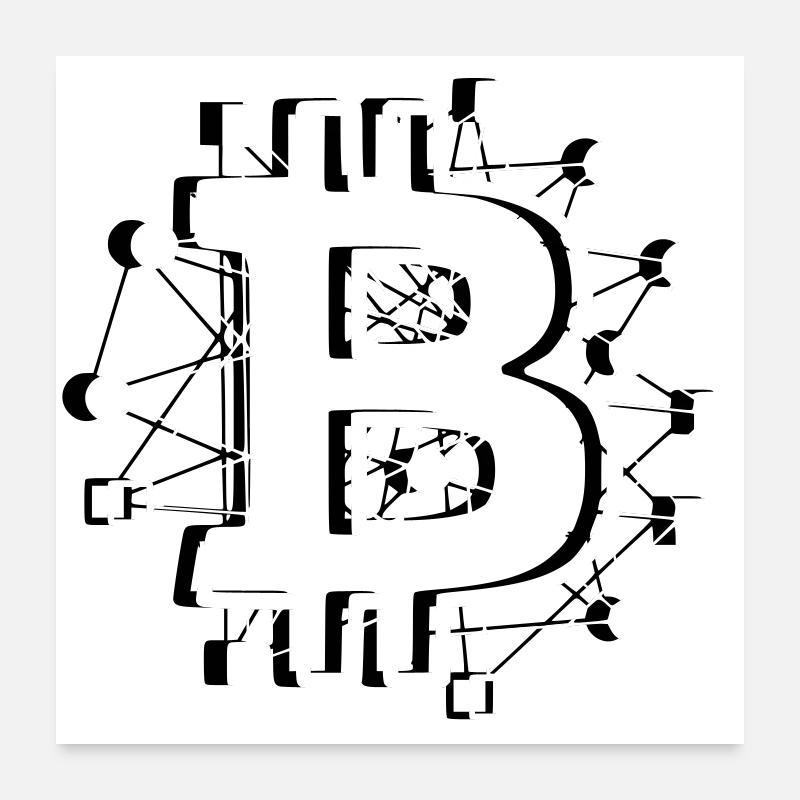 Crypto technologique de circuit de circuit Bitcoin Poster 60 x 60 cm