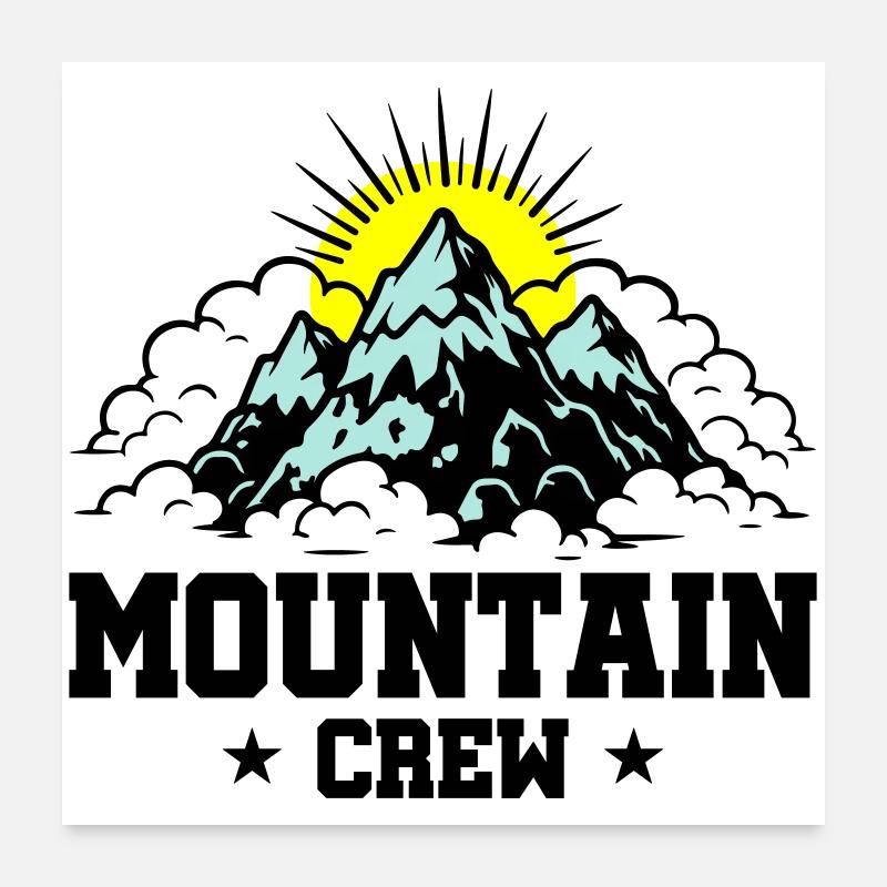 Montagnes Mountain Crew Poster 60 x 60 cm