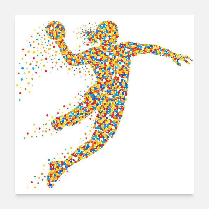 Handball Mädchen Spruch - Poster 60x60 cm - Weiß