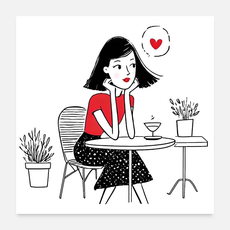 Pause Café Rêverie Poster 60 x 60 cm