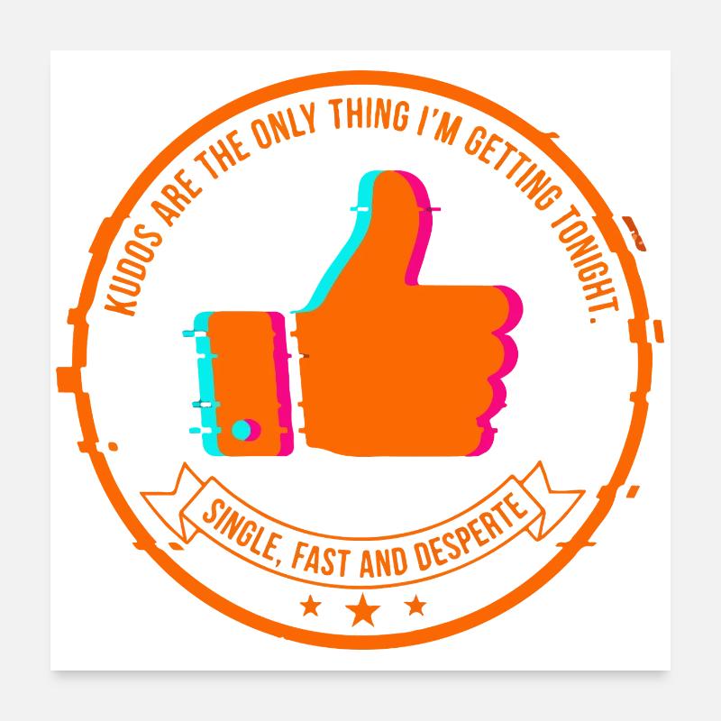 NeonThumbs Stamp : Single ce soir Poster 60 x 60 cm