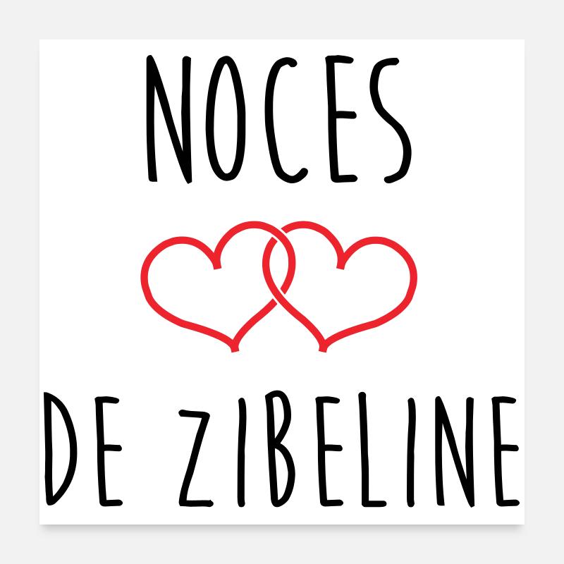 Noces de Zibeline 54 ans de mariage Poster 60 x 60 cm