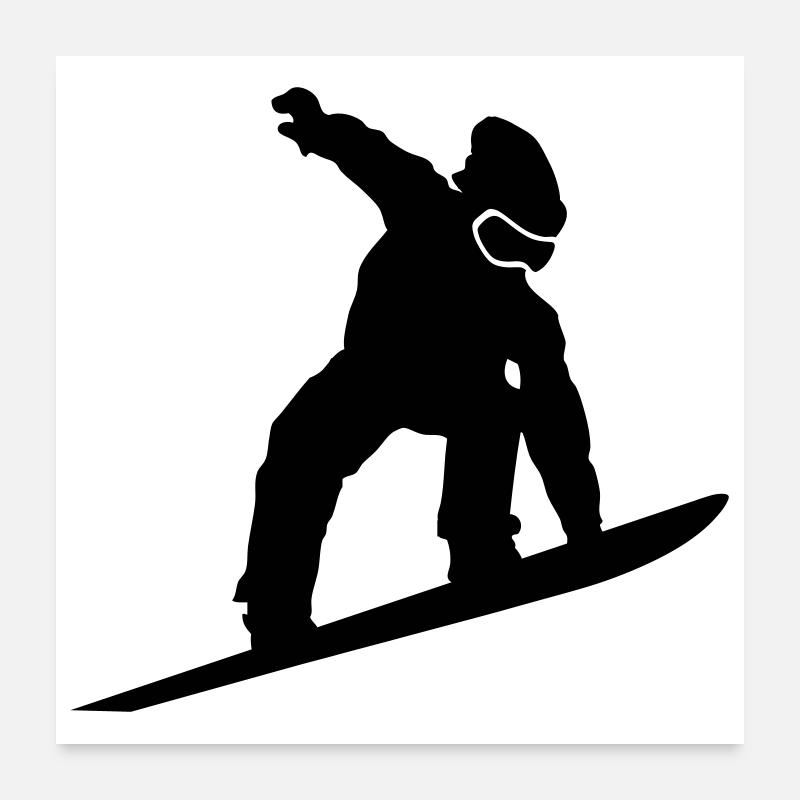 Snowboarder Silhouette Poster 60 x 60 cm
