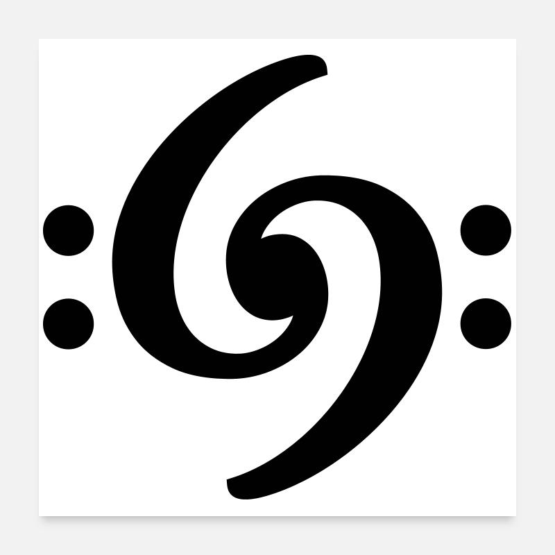 Bass Clef 69 Black (FR) Poster 60 x 60 cm