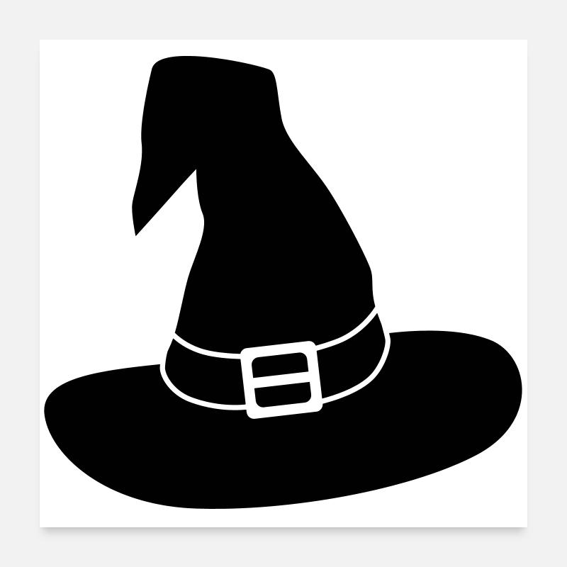 Hexenhut / schwarz-weiß / einfärbbar Poster 60x60 cm