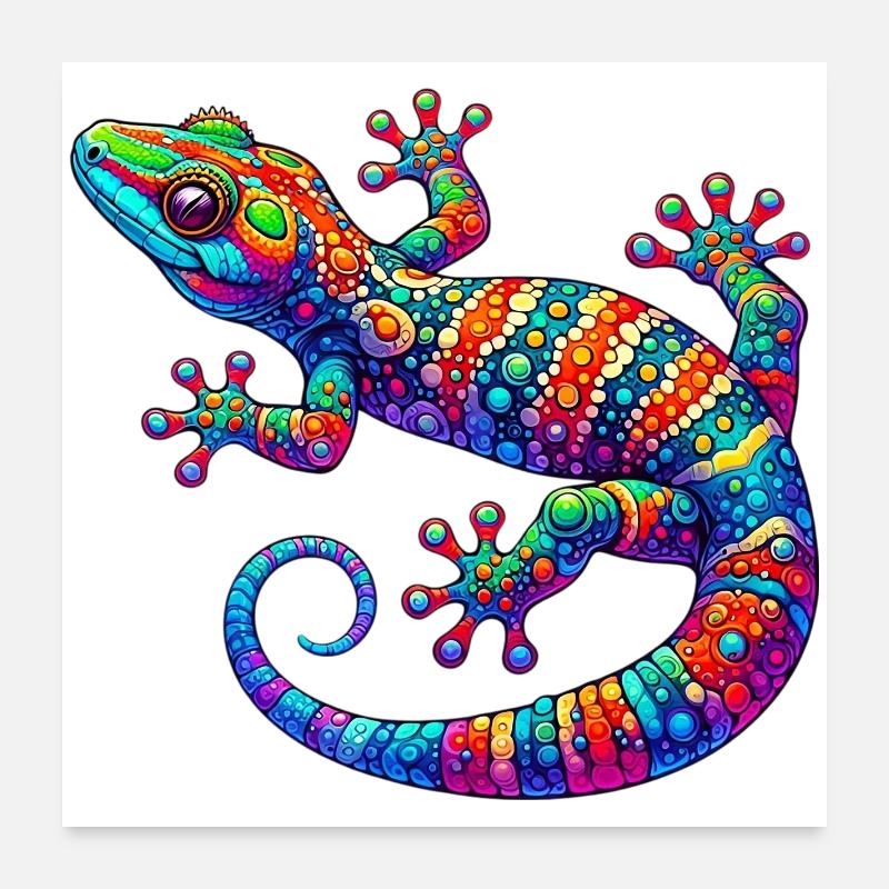 Gecko Poster 60 x 60 cm