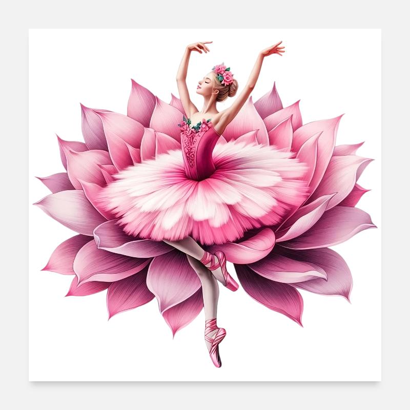 Balletttänzerin mit Tutu Poster 60x60 cm