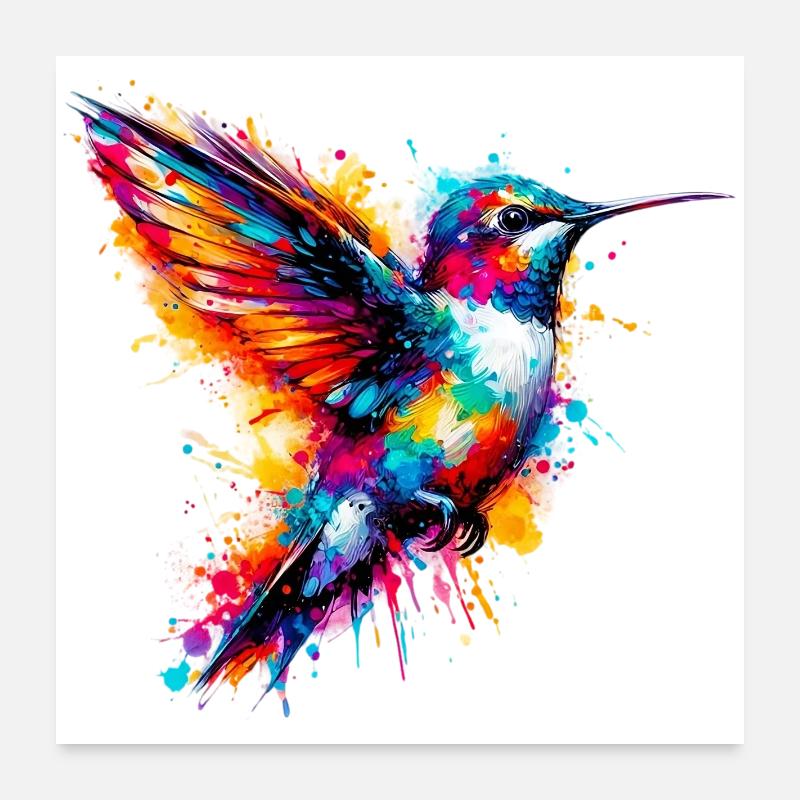 Colibri Poster 60 x 60 cm