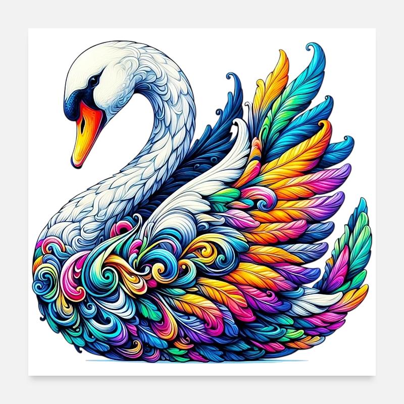 Swan Poster 24" x 24" (60x60 cm)