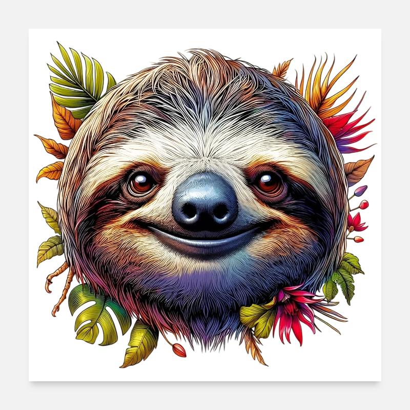 Sloth Poster 24" x 24" (60x60 cm)
