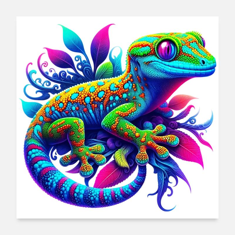 Gecko Poster 60 x 60 cm