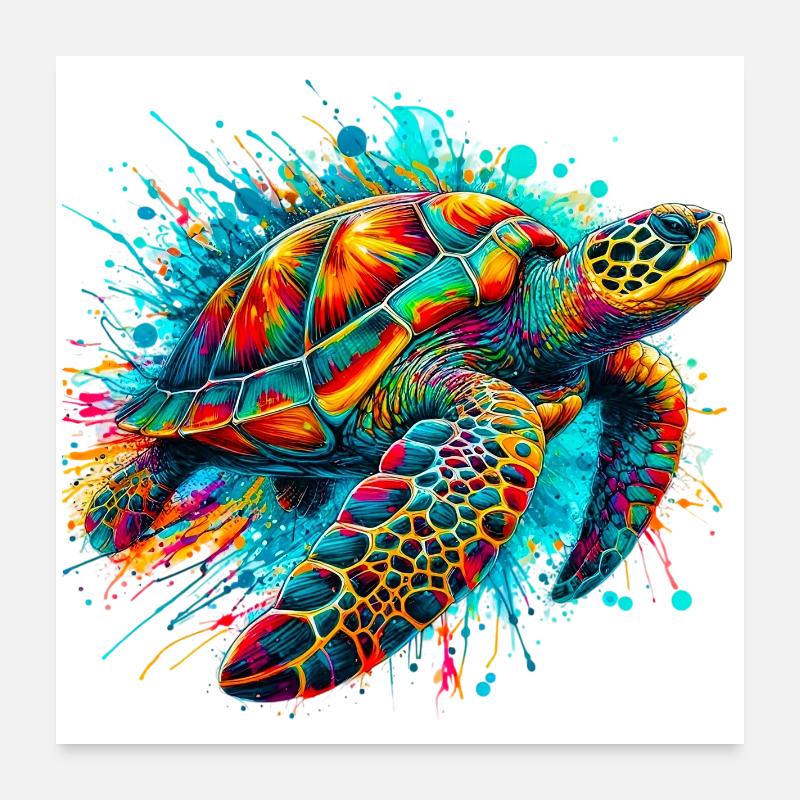 Tortue Poster 60 x 60 cm