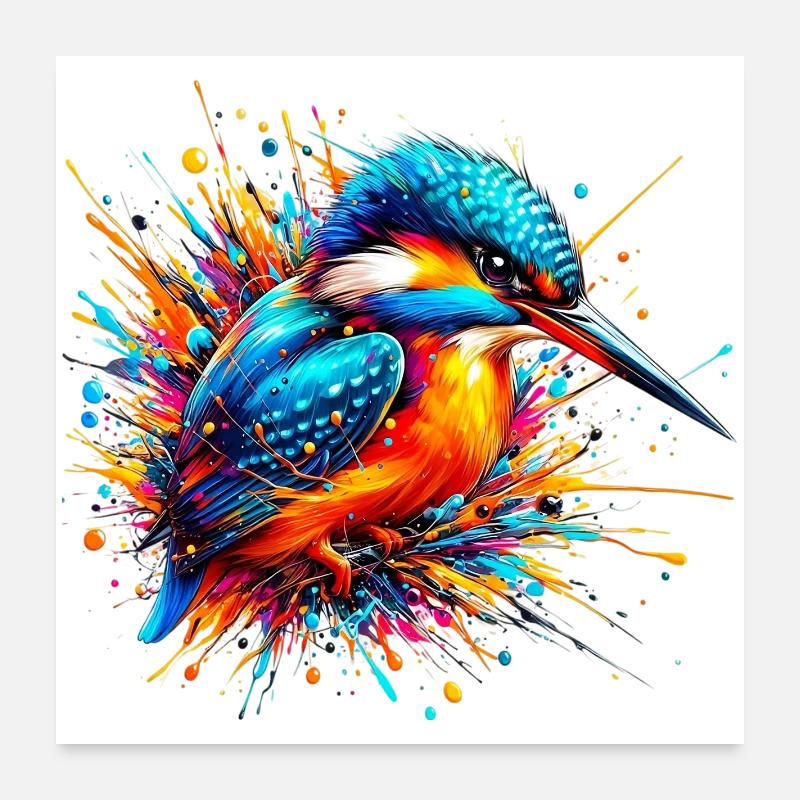 Kingfisher Poster 24" x 24" (60x60 cm)
