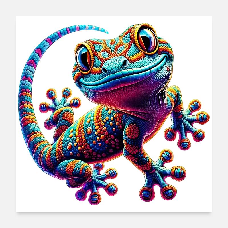 Gecko - Poster 60 x 60 cm - blanc
