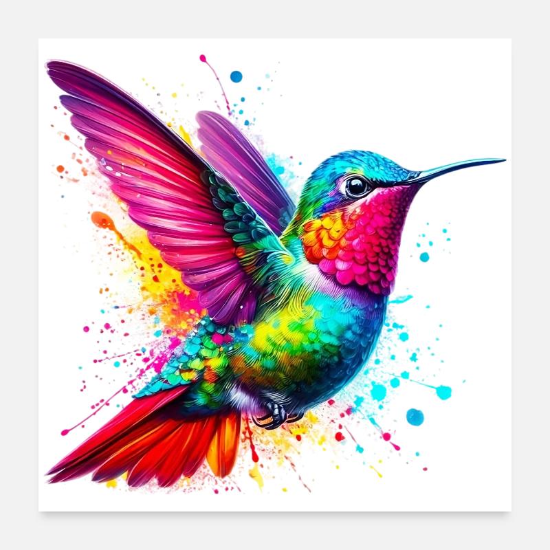Colibri Poster 60 x 60 cm