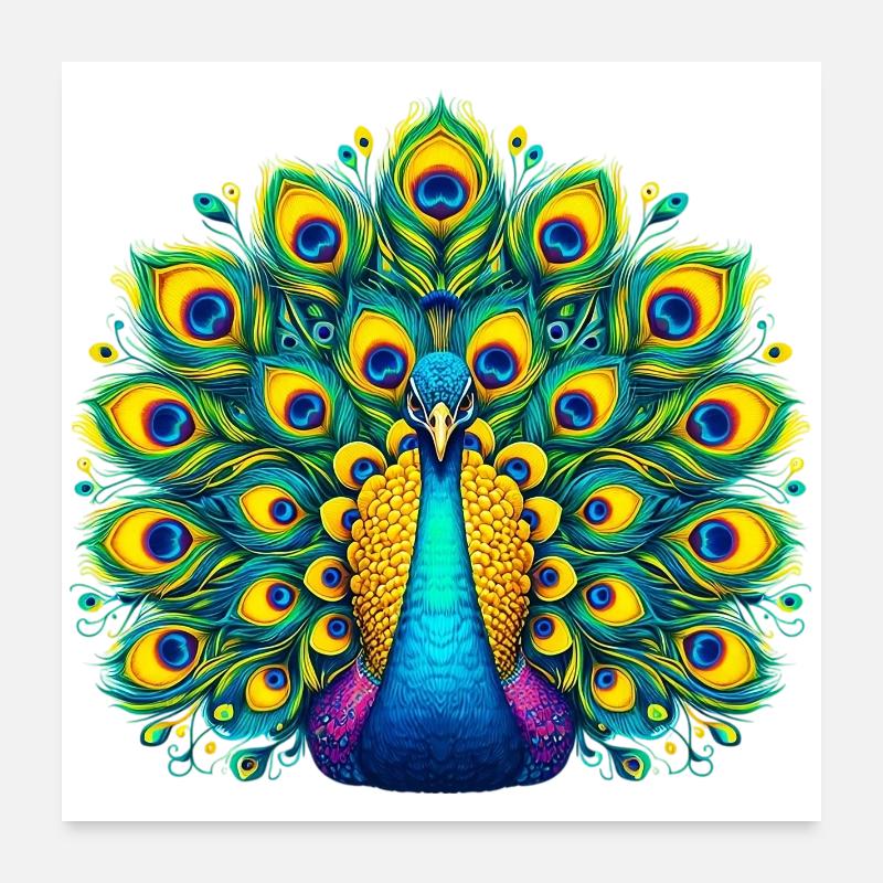 Pfau Poster 60x60 cm