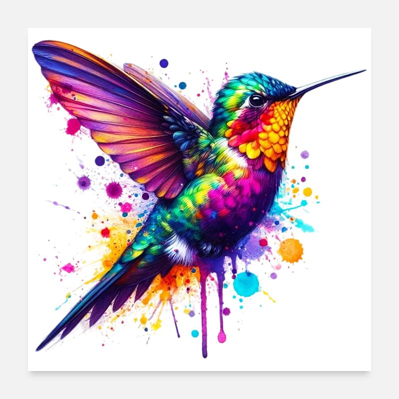 Hummingbird Poster 24" x 24" (60x60 cm)