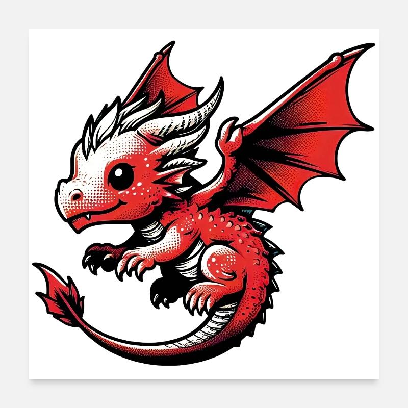 Drache Poster 60x60 cm