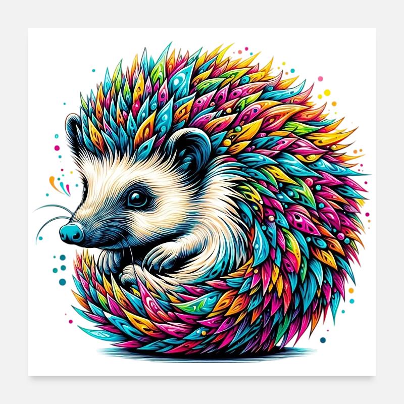 Hedgehog Poster 24" x 24" (60x60 cm)