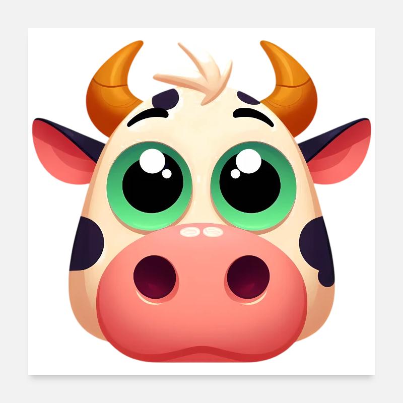 Vache - Poster 60 x 60 cm - blanc