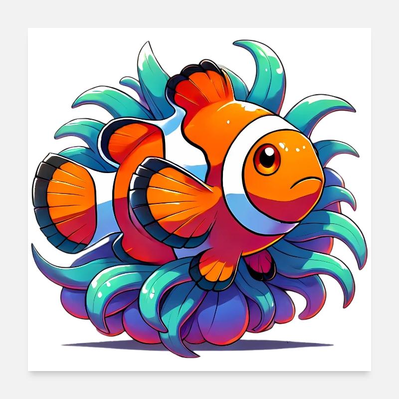 Clownfish Poster 24" x 24" (60x60 cm)