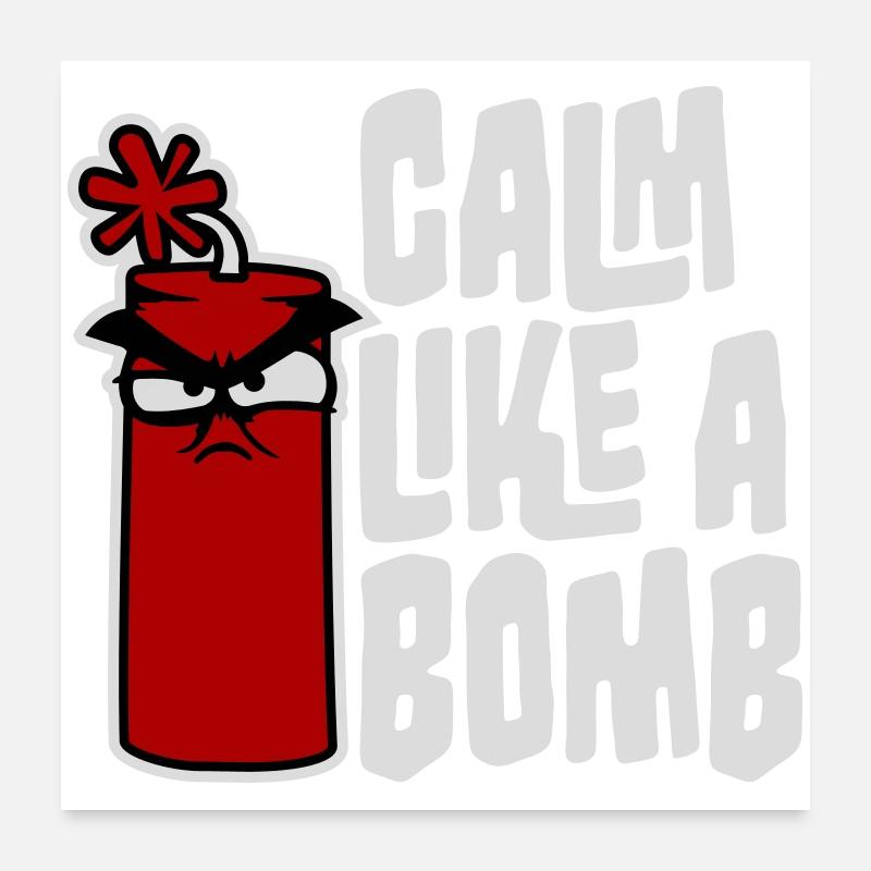 Calm Like Bomb Paradox Irony Humor Explosive Joke Poster 24" x 24" (60x60 cm)