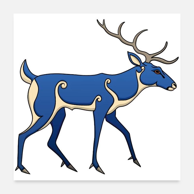 Piktischer Hirsch Poster 60x60 cm