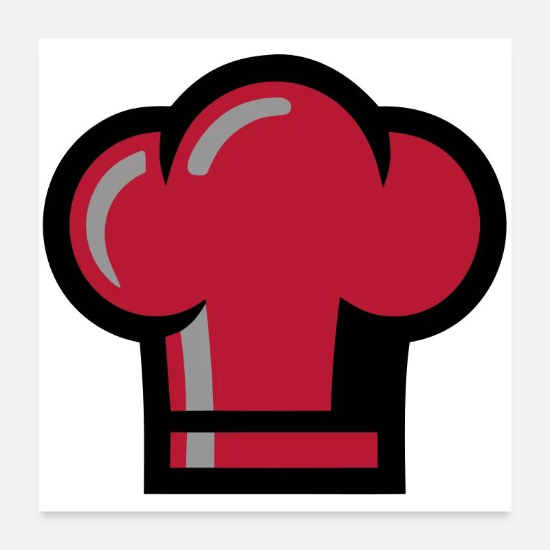 Chef's Hat Chef Restaurant Gastro Cooking Poster 24" x 24" (60x60 cm)