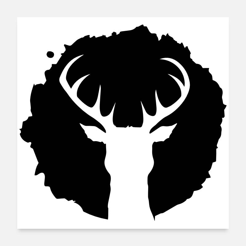 Deer Patch Poster 24" x 24" (60x60 cm)