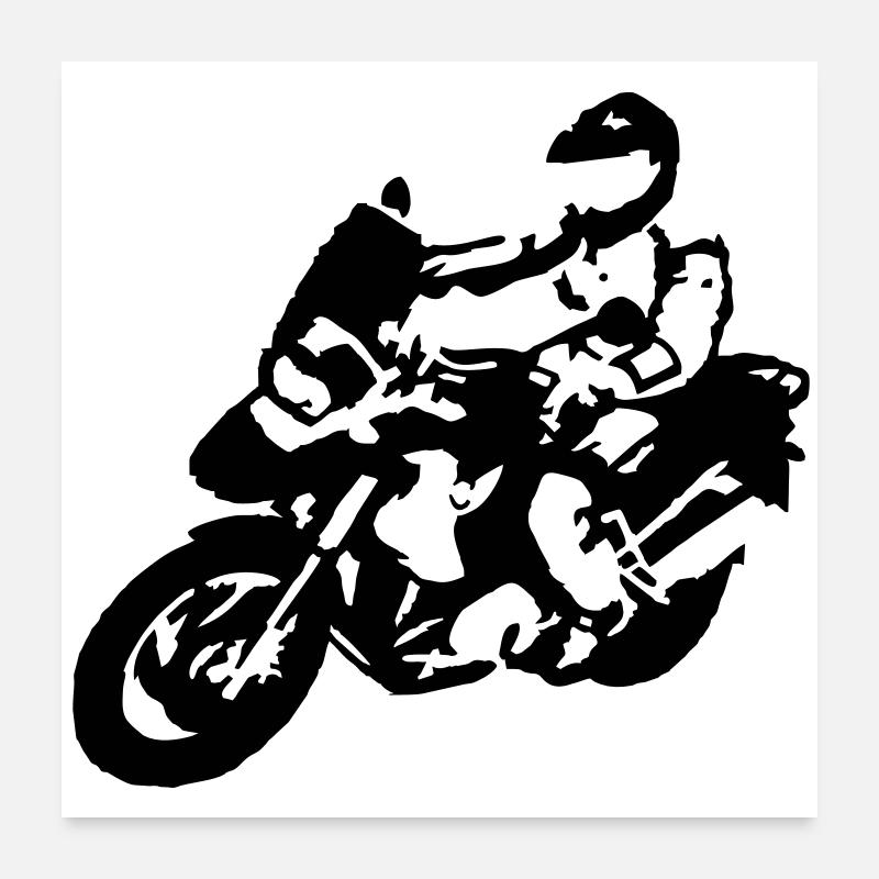 BIKER1200gsfahrer - Poster 60x60 cm - Weiß
