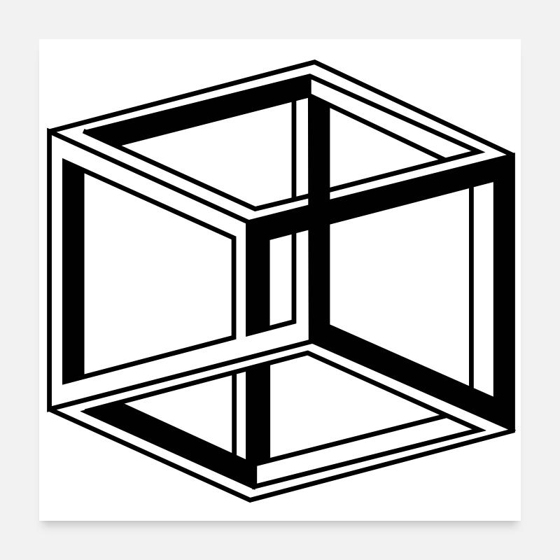 kubus cube escher Poster 60x60 cm