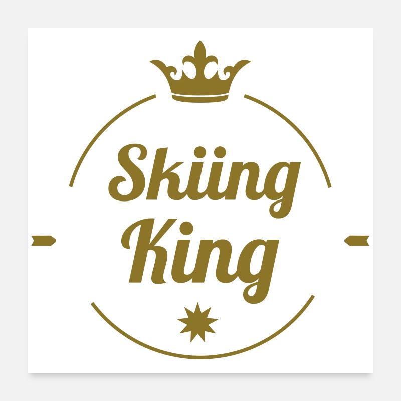 Skiing King Poster 60 x 60 cm
