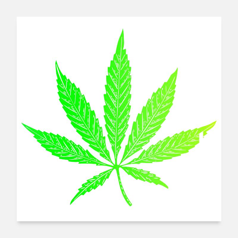 Cannabis weed Feuille de cannabis lapidé stoner stoner Poster 60 x 60 cm