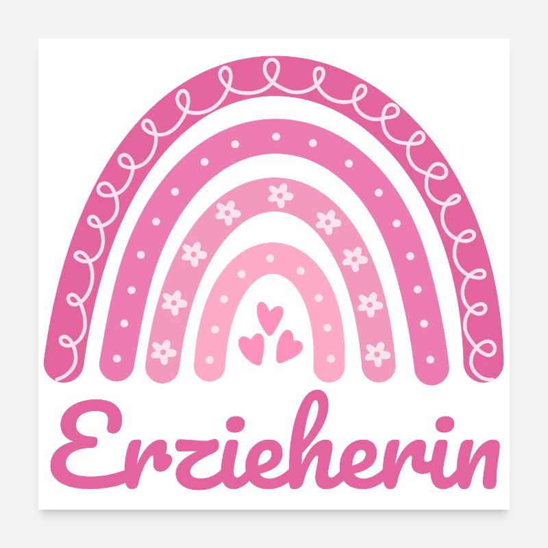 Erzieherin Regenbogen Poster 60x60 cm