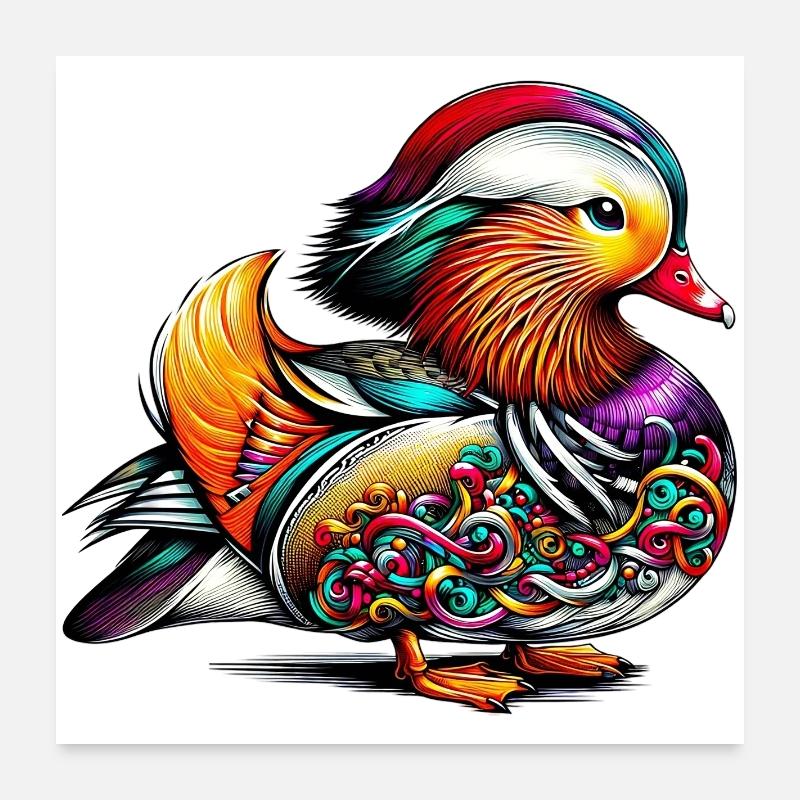 Mandarinente Poster 60x60 cm