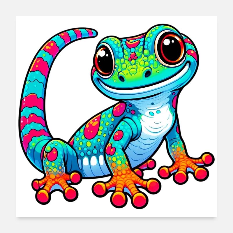 Gecko Poster 60 x 60 cm